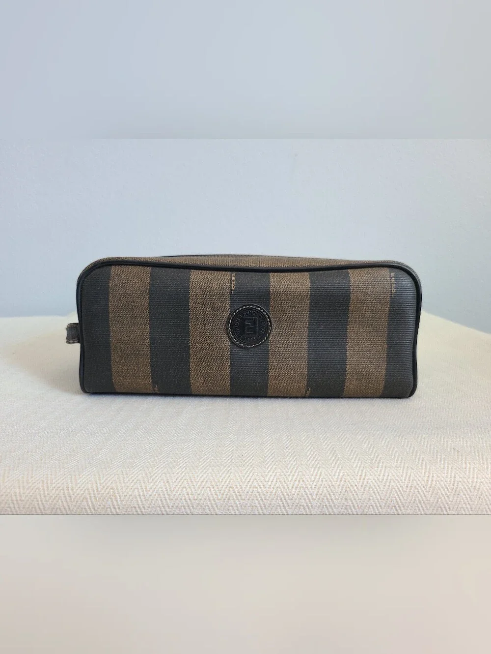 Fendi Striped Toiletry Travel Cosmetic Case